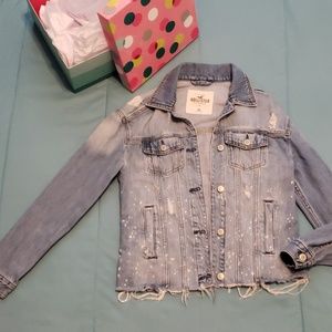 Hollister denim distressed jacket